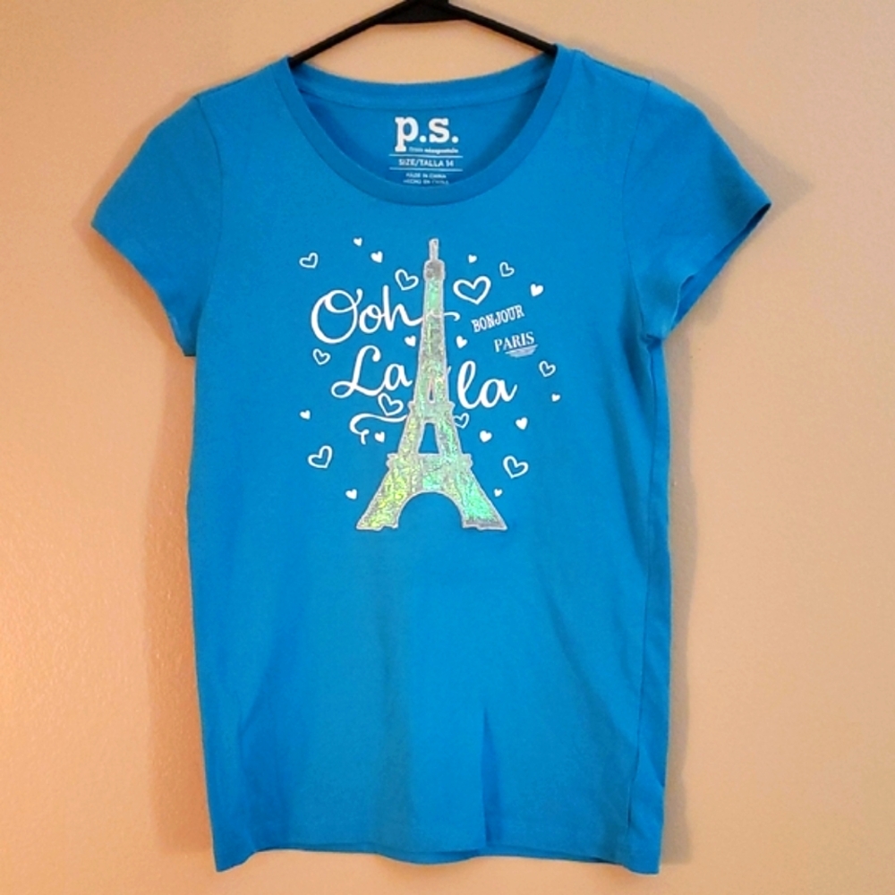 Aeropostale Blue Paris Graphic Tee